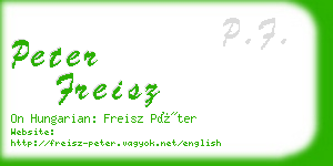 peter freisz business card